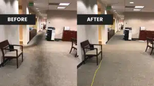 Carpet cleaning before and after with TruePro Cleaning Services