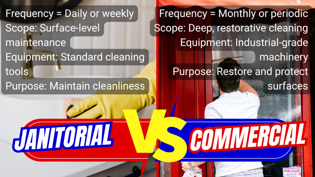 Janitorial vs Commercial Cleaning